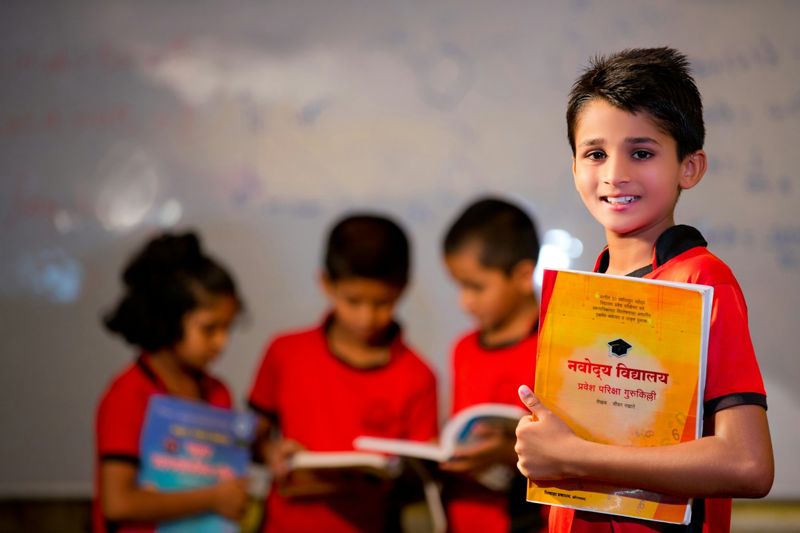 Children reading books together