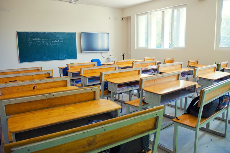 A bright classroom