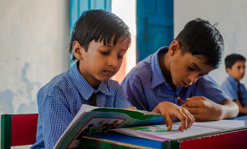 Students studying